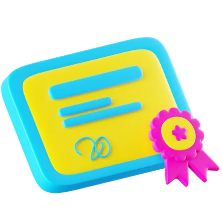 Certificate  3D Icon