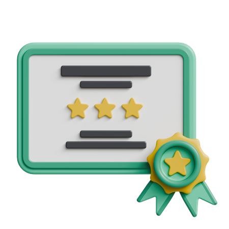 Certificate  3D Icon