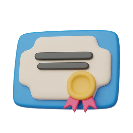 Certificate  3D Icon