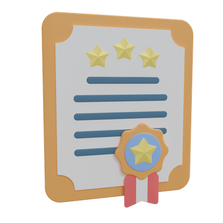 Certificate  3D Icon