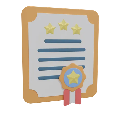 Certificate  3D Icon