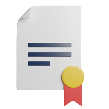 Certificate  3D Icon