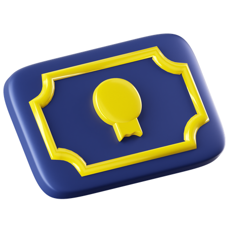 Certificate  3D Icon