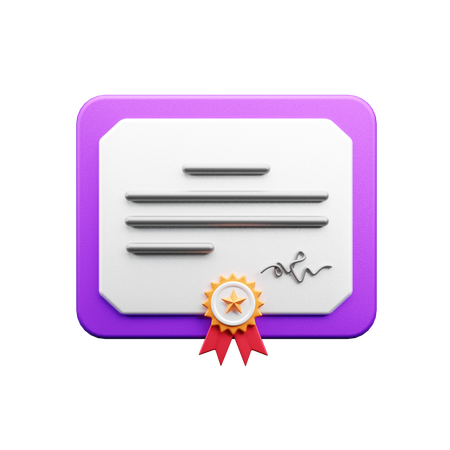 Certificate  3D Icon