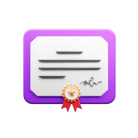 Certificate  3D Icon