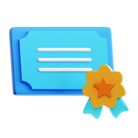 Certificate  3D Icon