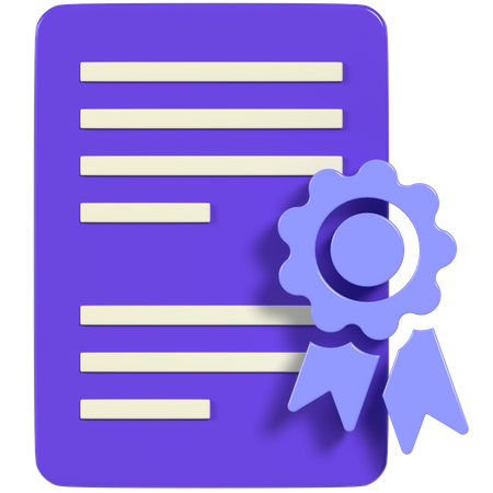 Certificate  3D Icon