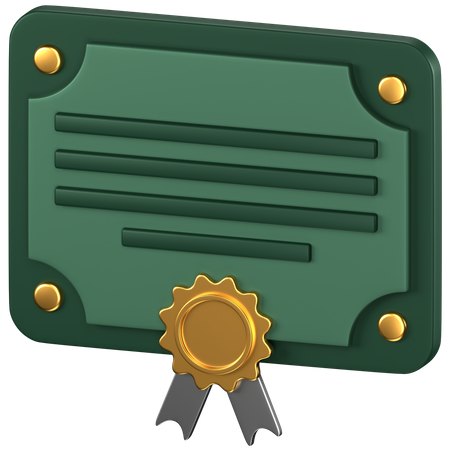 Certificate  3D Icon