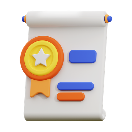 Certificate  3D Icon