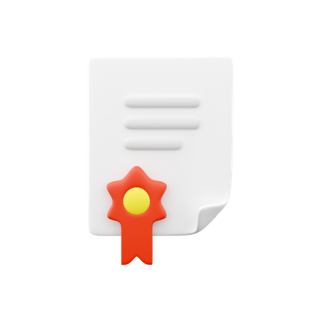 Certificate  3D Icon