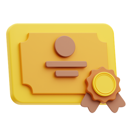 Certificate  3D Icon