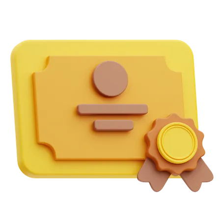 Certificate  3D Icon