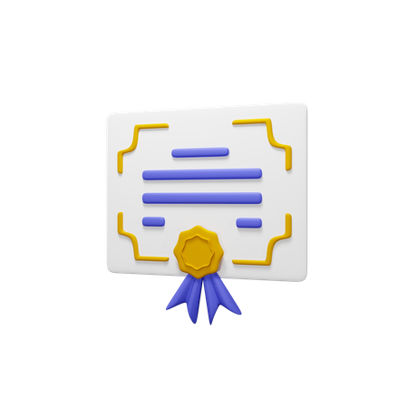 Certificate  3D Icon