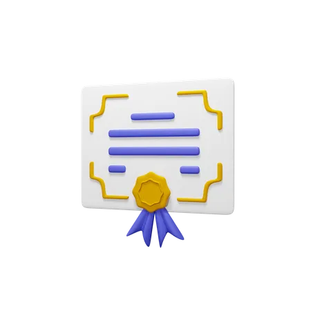 Certificate  3D Icon