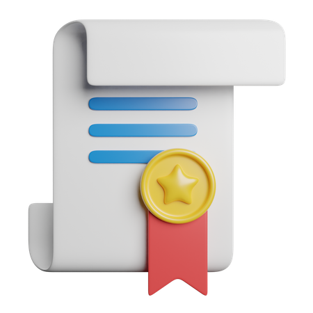 Certificate  3D Icon