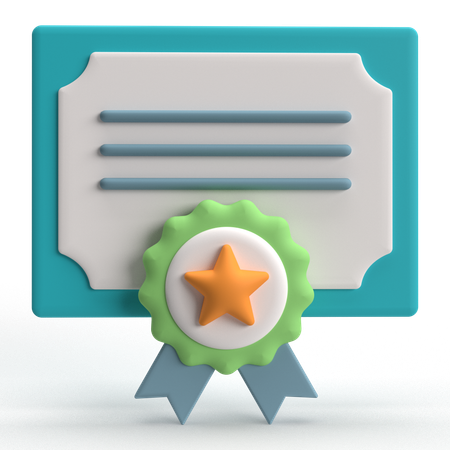 Certificate  3D Icon