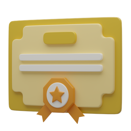 Certificate  3D Icon