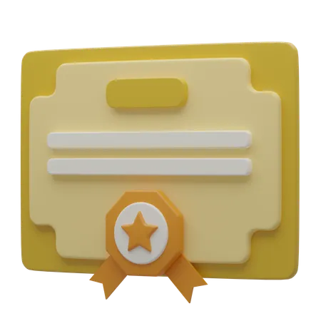 Certificate  3D Icon