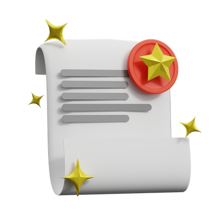 Certificate  3D Icon