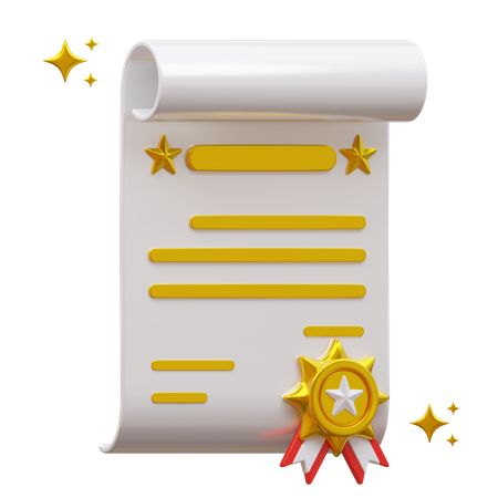 Certificate  3D Icon