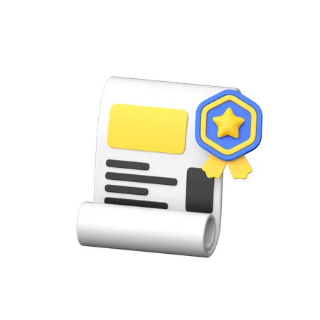 Certificate  3D Icon