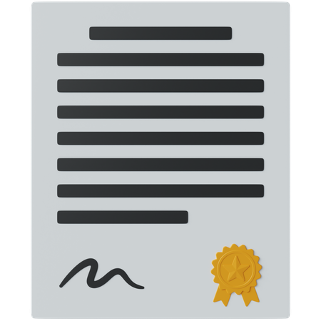 Certificate  3D Icon