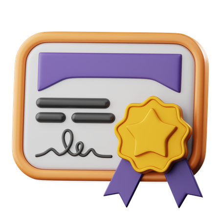 Certificate  3D Icon