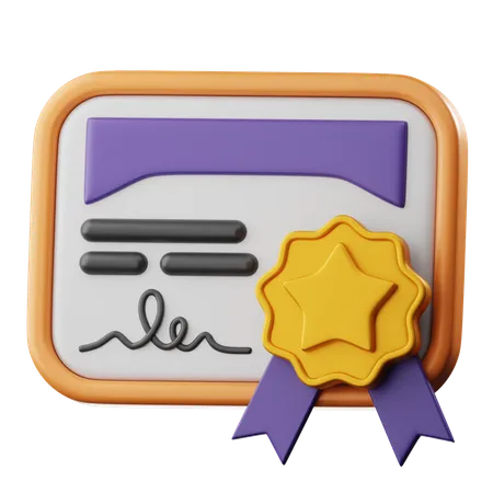 Certificate  3D Icon