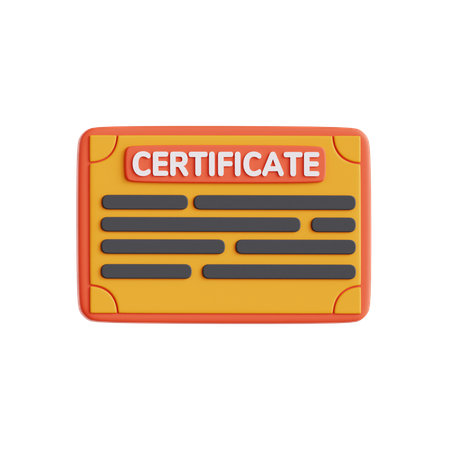 Certificate  3D Icon