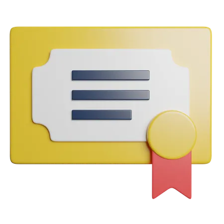 Certificate  3D Icon