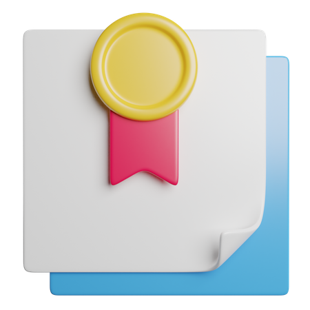 Certificate  3D Icon