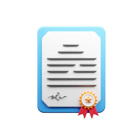 Certificate  3D Icon