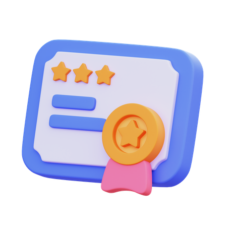 Certificate  3D Icon