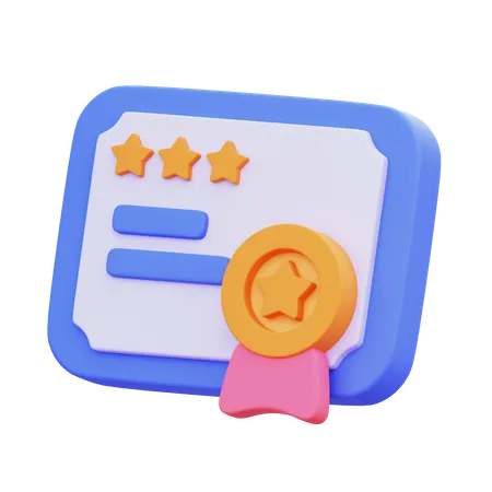 Certificate  3D Icon