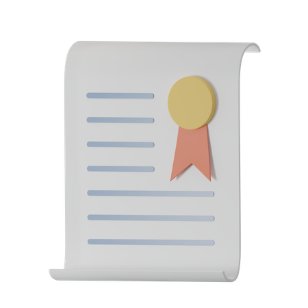 Certificate  3D Icon