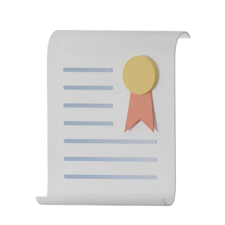 Certificate  3D Icon