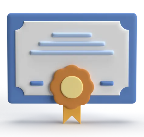 Certificate  3D Icon