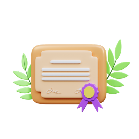 Certificate  3D Icon