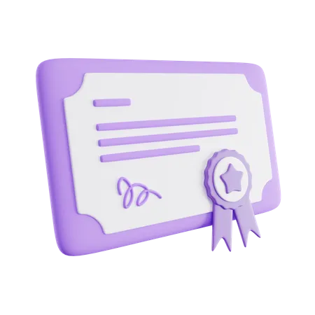 Certificate  3D Icon