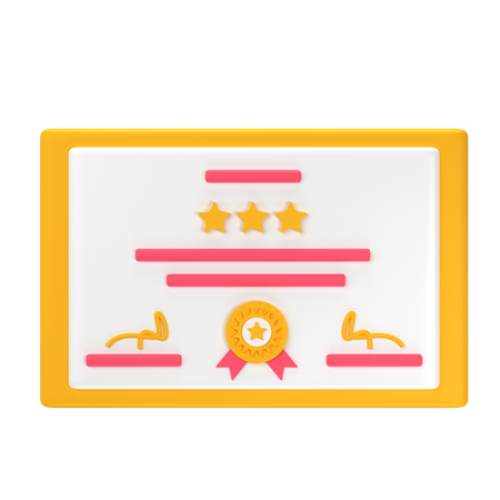 Certificate  3D Icon