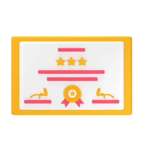 Certificate  3D Icon