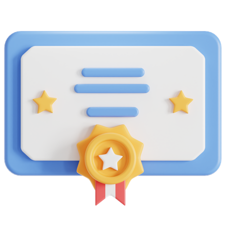 Certificate  3D Icon