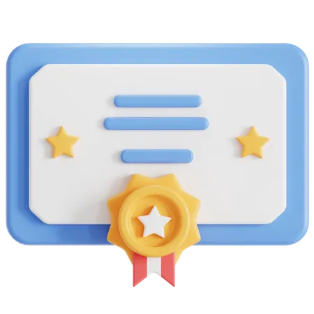 Certificate  3D Icon