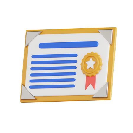 Certificate  3D Icon