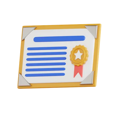 Certificate  3D Icon