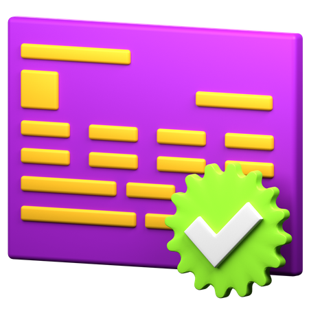 Certificate  3D Icon