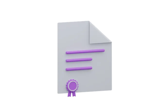 Certificate  3D Icon