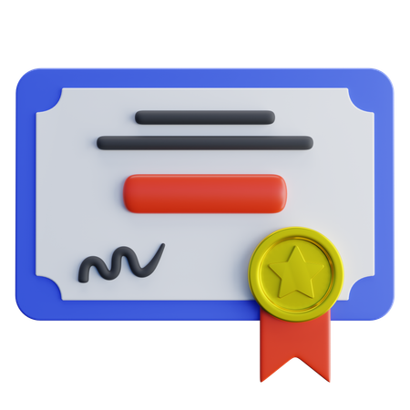 Certificate  3D Icon