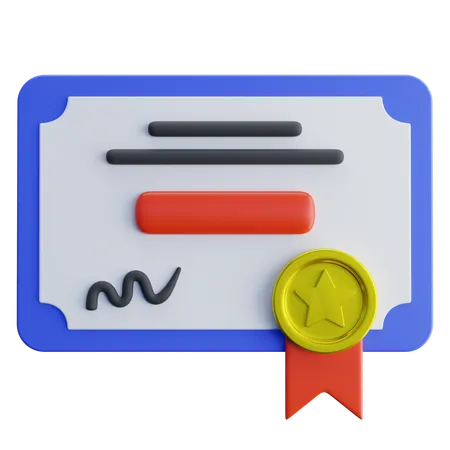 Certificate  3D Icon