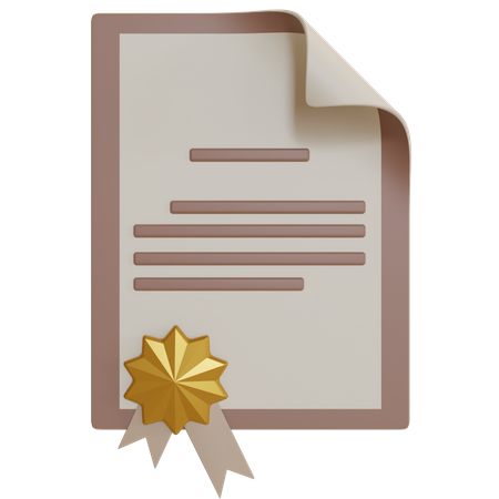 Certificate  3D Icon